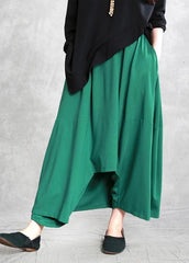 Classy green Fashion Ideas elastic waist asymmetric pants SKTS200312