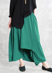 Classy green Fashion Ideas elastic waist asymmetric pants SKTS200312