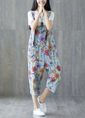 Classy light Blue pockets Floral denim Jumpsuit Spring YSBS-JPTS220124