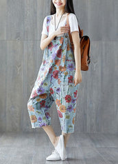 Classy light Blue pockets Floral denim Jumpsuit Spring YSBS-JPTS220124