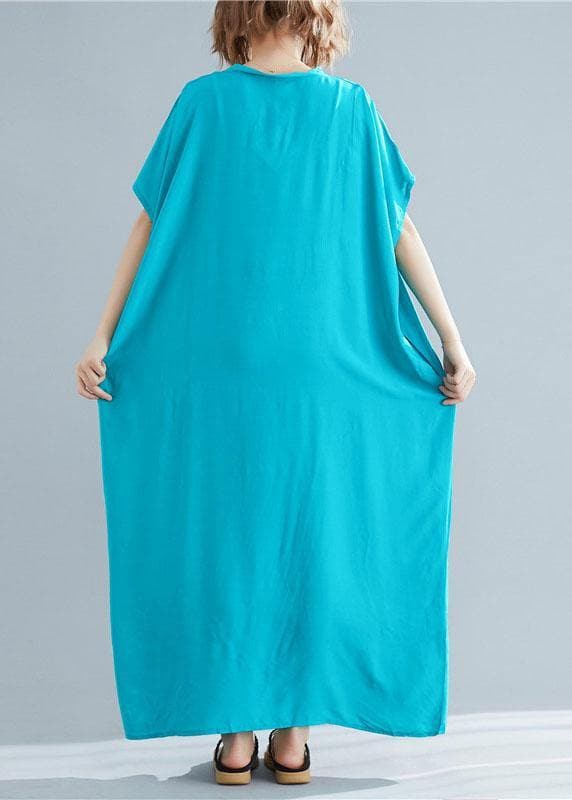 DIY blue green linen clothes For Women v neck pockets Maxi summer Dresses SDL200425