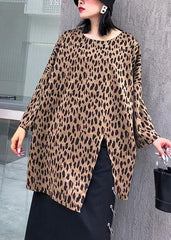 DIY side open cotton tops Inspiration Leopard Traveling tops AT-SKTS191101