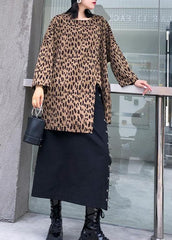 DIY side open cotton tops Inspiration Leopard Traveling tops AT-SKTS191101