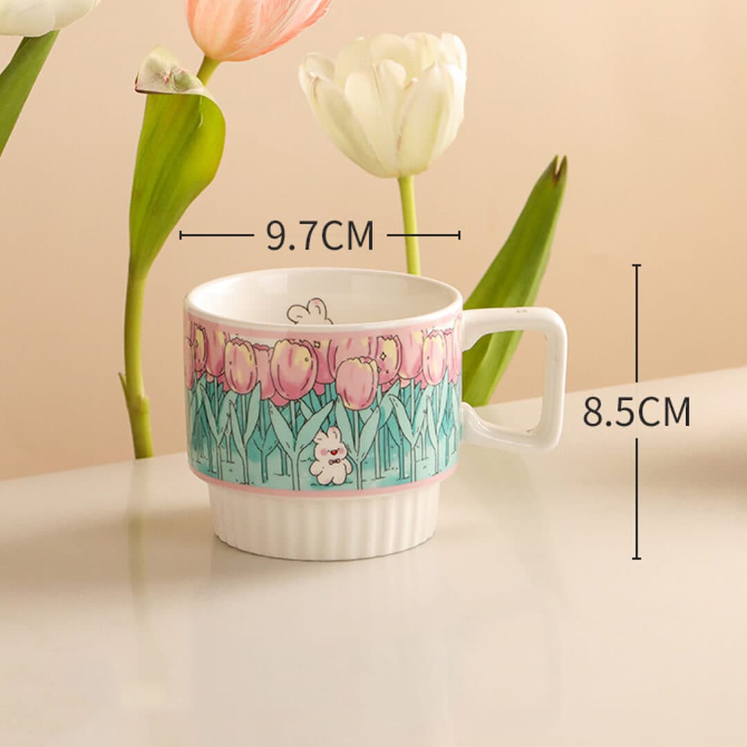 Flower Ceramic Coffee Mug dylinoshop