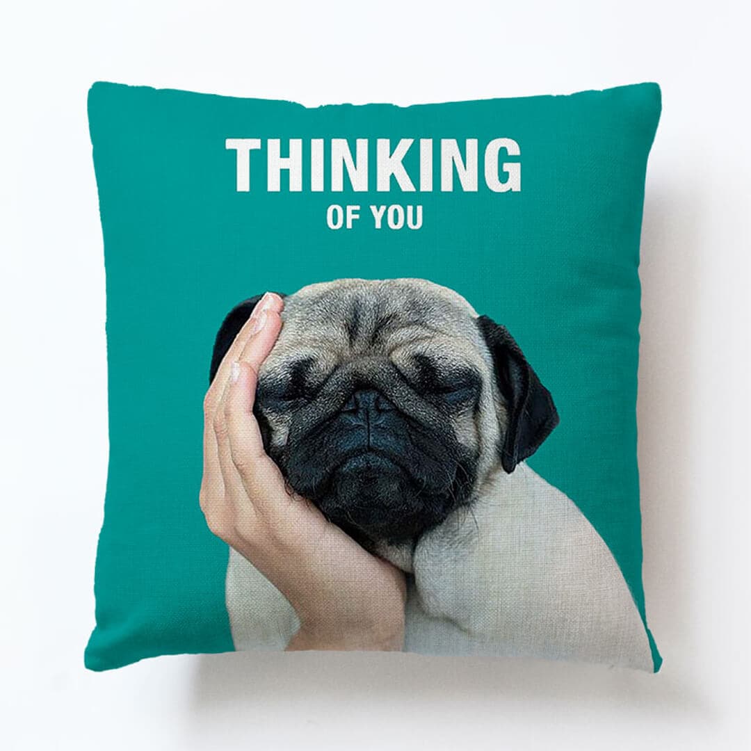 Cute Pug Art Pillow Cover dylinoshop