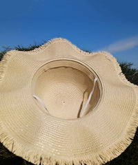 Elegant Pink Straw Woven Beach Floppy Sun Hat dylinoshop