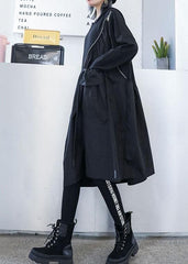 Elegant black cotton Wardrobes zippered long fall Dress AT-FDM190923