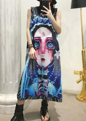 Elegant black prints cotton clothes sleeveless Maxi summer Dress AT-SDL190717