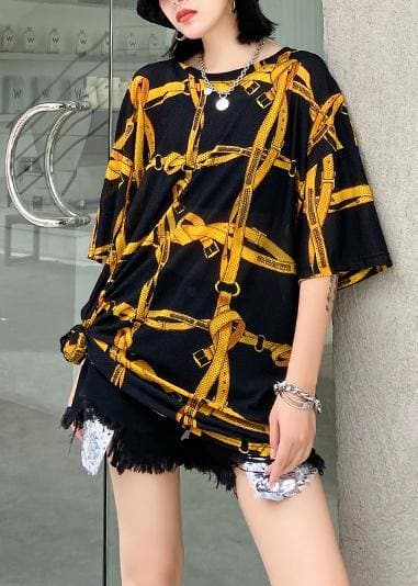 Elegant o neck half sleeve summer crane tops Work Outfits black plaid blouses AT-STP200617