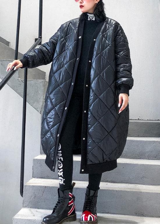 Elegant plus size jacket winter coats black v neck thick winter parkas AT-DJK191101