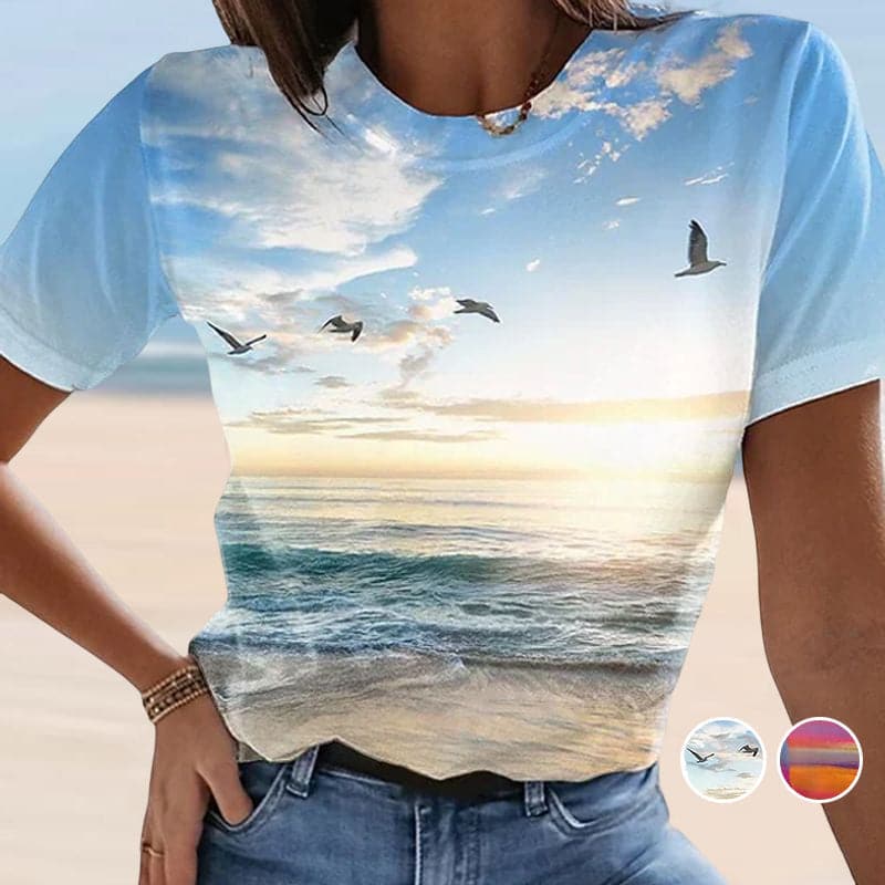 Women's Casual 3D Printed Painting T-shirt luckyidays