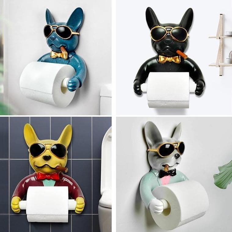 French Bulldog Paper Towel Holder Feajoy