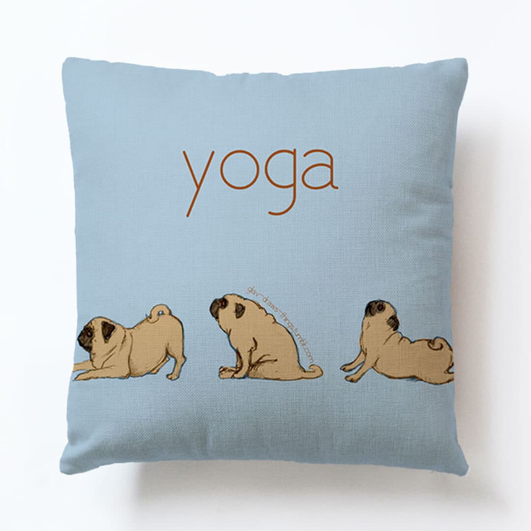 Cute Pug Art Pillow Cover dylinoshop