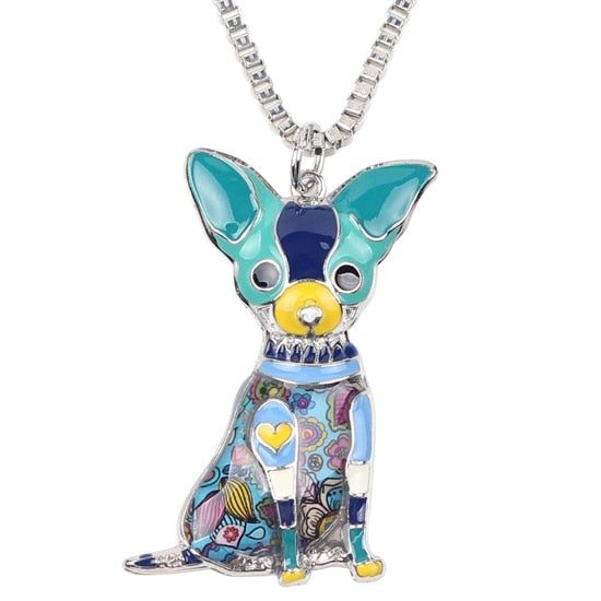 Fashion Acrylic Chihuahuas Dog Pattern Necklace Charm Jewelry BOS1054 Touchy Style