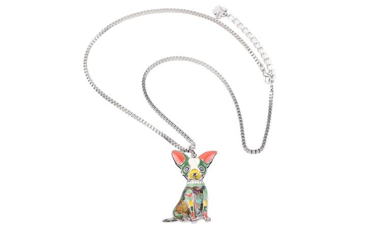 Fashion Acrylic Chihuahuas Dog Pattern Necklace Charm Jewelry BOS1054 Touchy Style