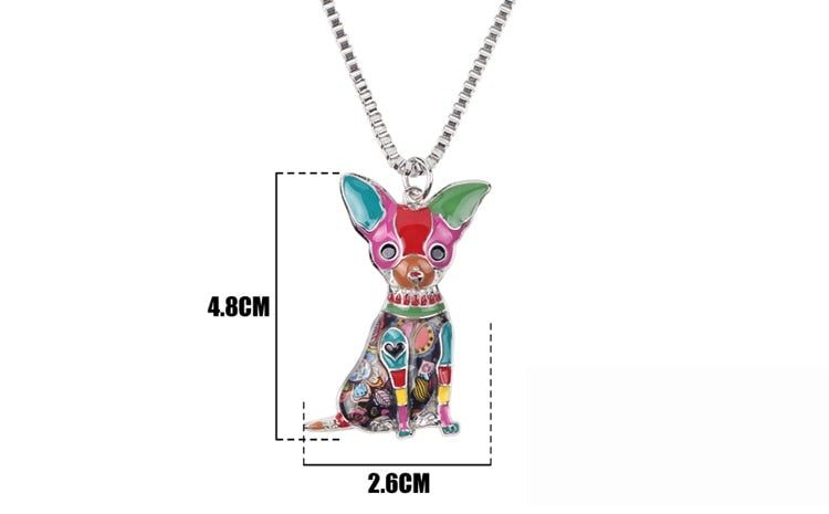 Fashion Acrylic Chihuahuas Dog Pattern Necklace Charm Jewelry BOS1054 Touchy Style