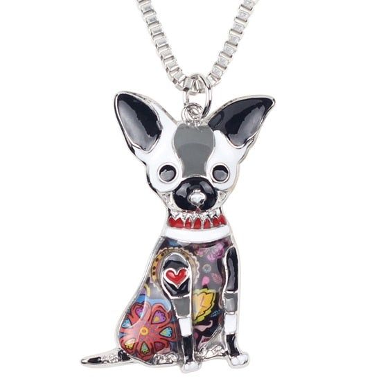 Fashion Acrylic Chihuahuas Dog Pattern Necklace Charm Jewelry BOS1054 Touchy Style