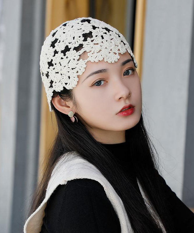 Fashion Black Hollow Out Knit Bonnie Hat dylinoshop