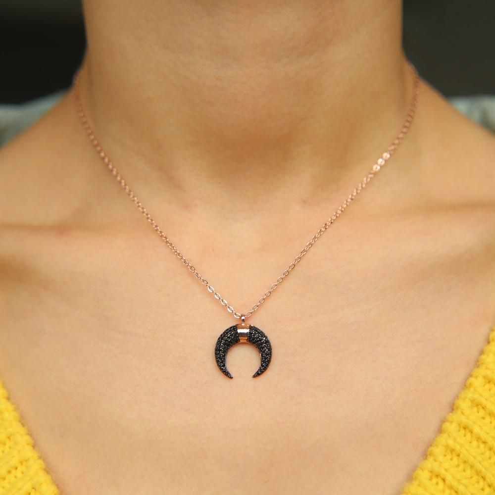 Fashion Black Moon Necklaces Charm Jewelry Touchy Style