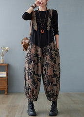 Fashion Black Pockets Button Print Patchwork Fall Pants dylinoshop