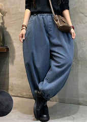 Fashion Blue denim lantern Pants Winter thick BSNZK-LPTS211124