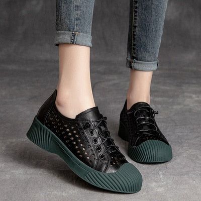 Fashion Breathable Leather Sneakers Women Casual Shoes FGCS03 Touchy Style