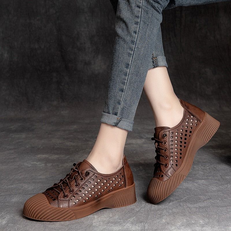 Fashion Breathable Leather Sneakers Women Casual Shoes FGCS03 Touchy Style