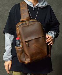 Fashion Brown Calf Leather Man's Backpack Bag ZP-BGS220816