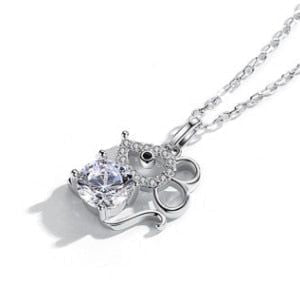 Fashion Crystal Mouse Pendant Necklaces Charm Jewelry HOS0258 Touchy Style