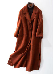 Fashion oversized trench coat half sleeve coats chocolate Notched Woolen Coats TCT190821