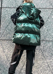 Fine green women parkas plus size winter hooded sleeveless coats AT-DJK191023