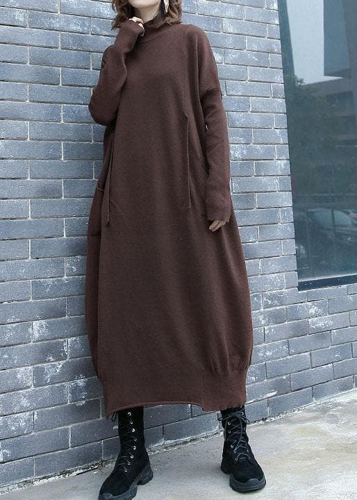 For Work chocolate Sweater dress outfit plus size two ways to wear Funny fall knit top AT-NSD190923