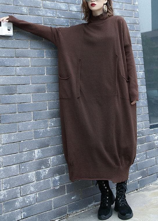 For Work chocolate Sweater dress outfit plus size two ways to wear Funny fall knit top AT-NSD190923