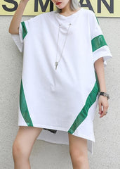 French o neck low high design cotton shirts Sleeve white tops summer AT-HTP190614