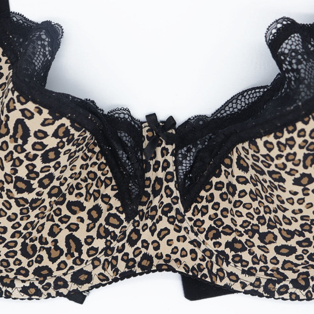 Full Coverage Plus Size Women's Leopard Bralettes dylinoshop