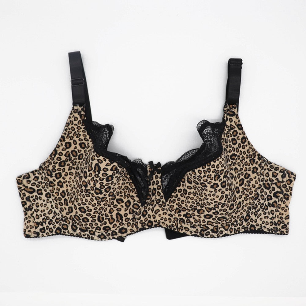 Full Coverage Plus Size Women's Leopard Bralettes dylinoshop