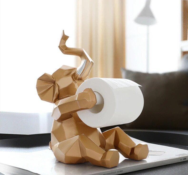 Geometric Elephant/Deer Toilet Roll Holder Feajoy