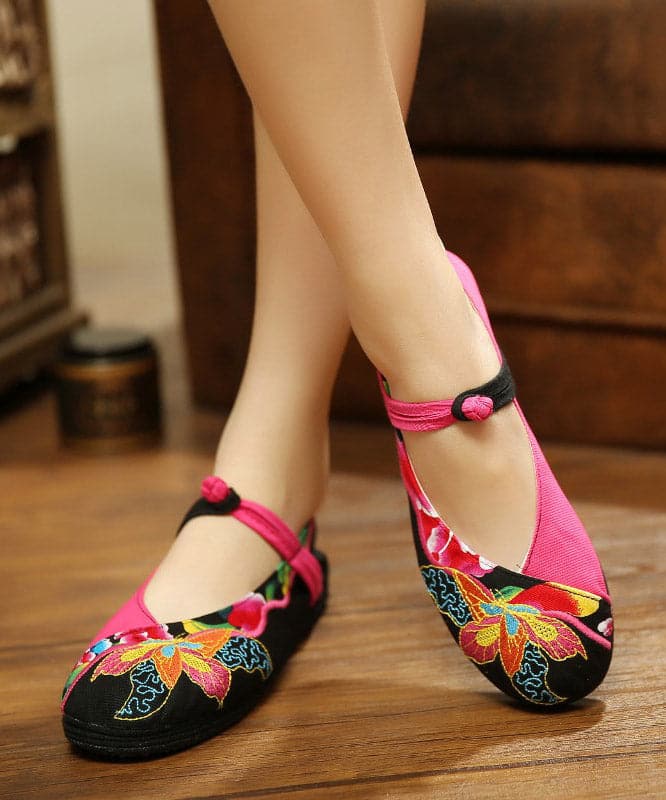 Green Flat Shoes Embroideried Cotton Fabric Women Splicing Flat Shoes SHOE-PDX220328