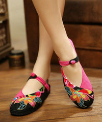 Green Flat Shoes Embroideried Cotton Fabric Women Splicing Flat Shoes SHOE-PDX220328