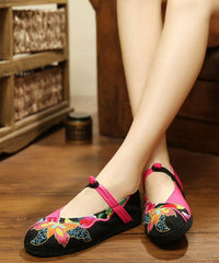 Green Flat Shoes Embroideried Cotton Fabric Women Splicing Flat Shoes SHOE-PDX220328