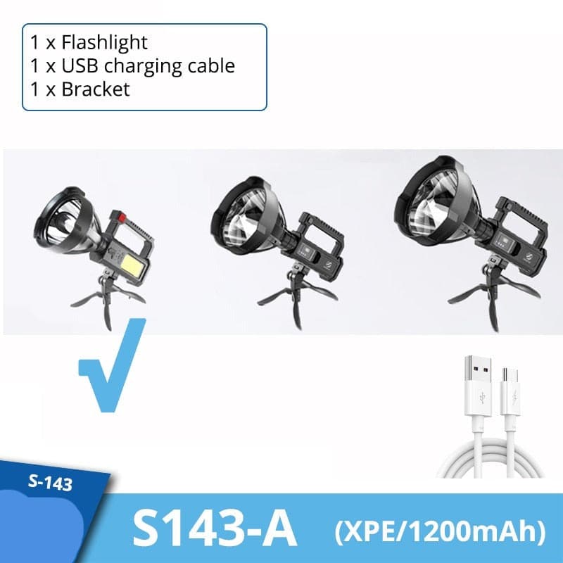 Rechargeable Handheld Spotlight Flashlight 90000 High Lumens dylinoshop