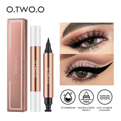 O.TWO.O Eyeliner Stamp Black Liquid Eyeliner Pen Waterproof Fast Dry Double-ended Eye Liner Pencil Make-up for Women Cosmetics dylinoshop