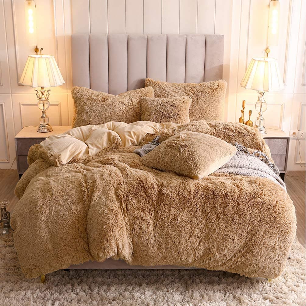 Faux Fur Fluffy Bed Cover dylinoshop