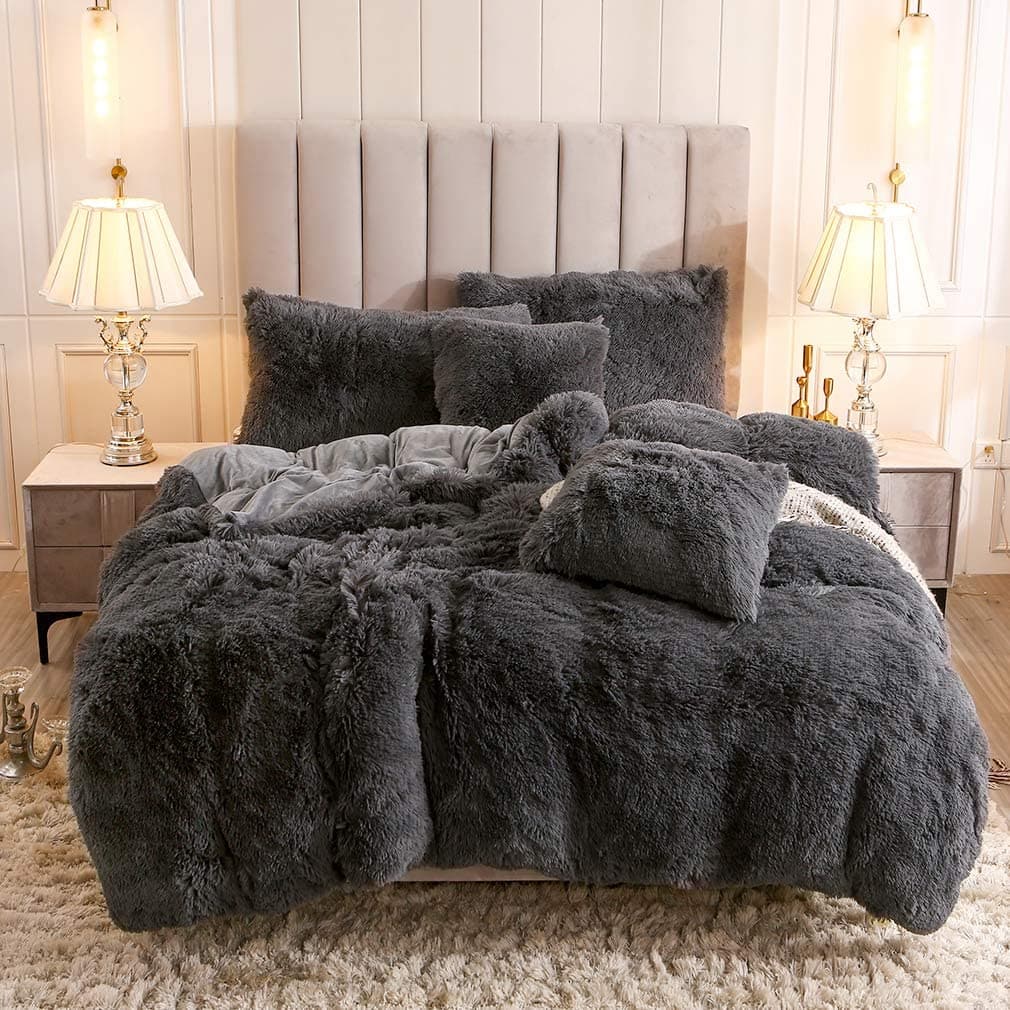 Faux Fur Fluffy Bed Cover dylinoshop