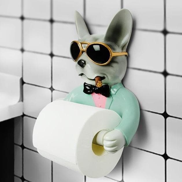 French Bulldog Paper Towel Holder Feajoy