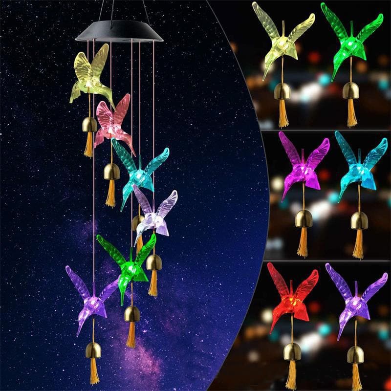 Solar-Powered Dangling Hummingbird Lights dylinoshop