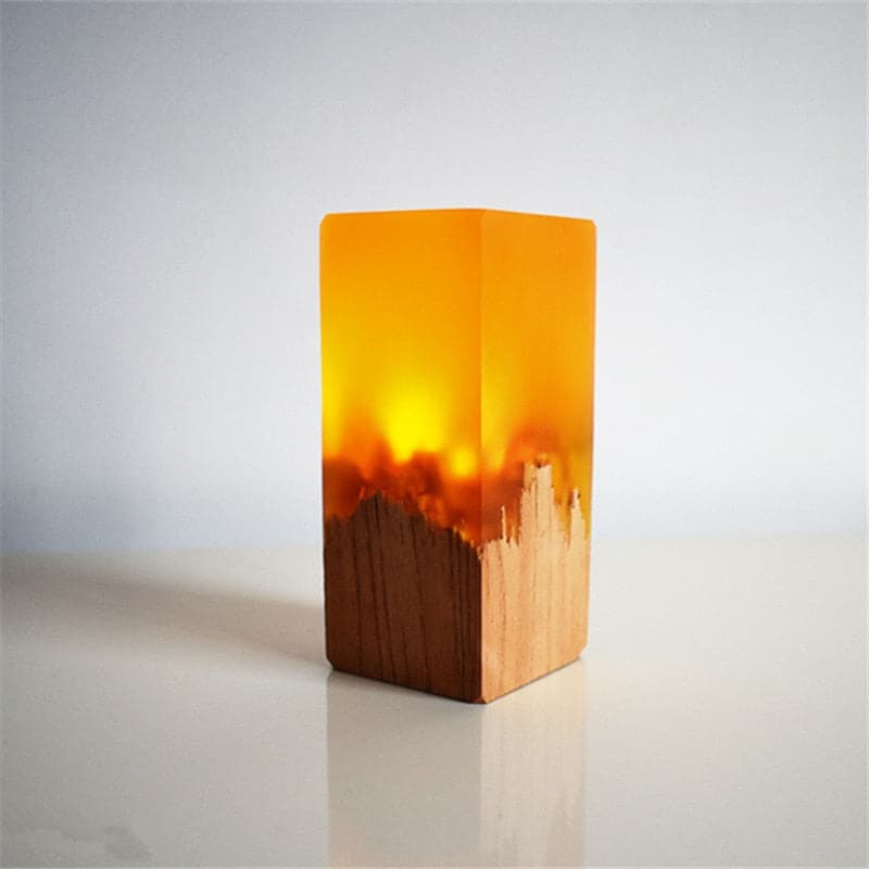 Creative LED Resin Solid Wood USB Night Atmosphere Decoration Light dylinoshop