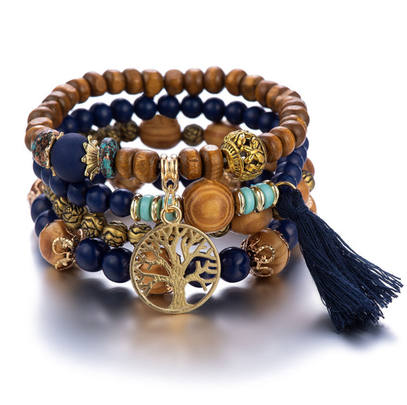 Bohemian style multi-layer wood bracelet dylinoshop