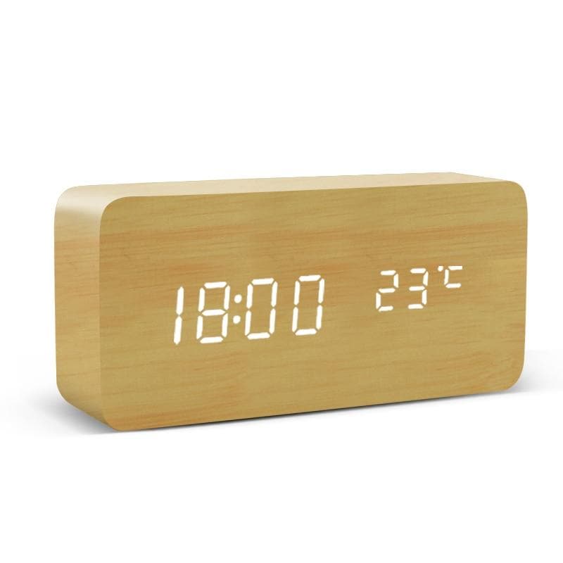 Modern Wooden Alarm Clock Feajoy