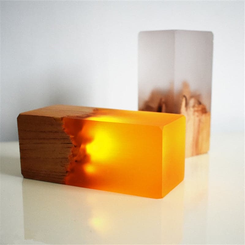 Creative LED Resin Solid Wood USB Night Atmosphere Decoration Light dylinoshop